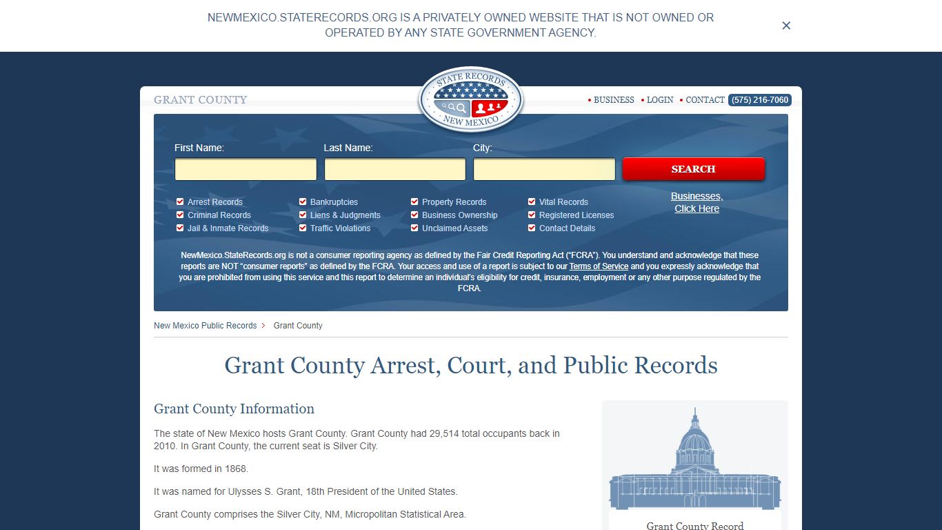 Grant County Arrest, Court, and Public Records