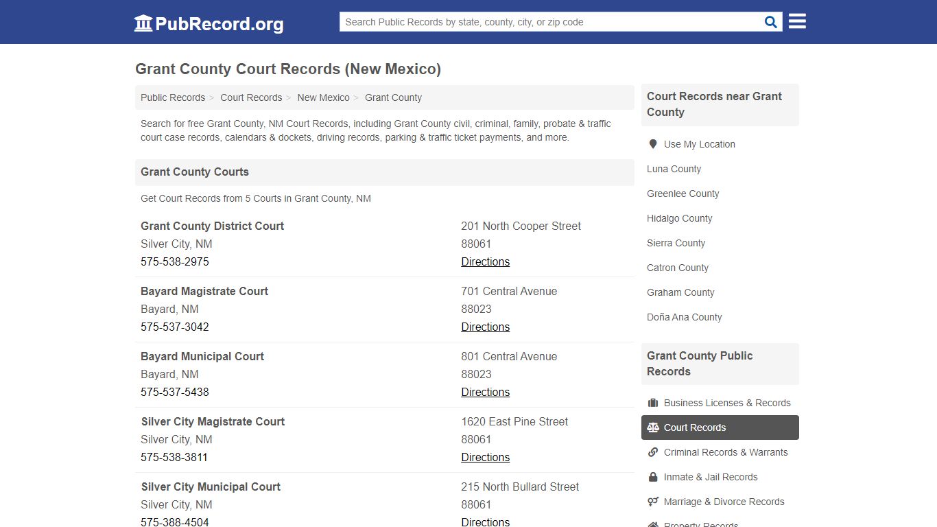 Free Grant County Court Records (New Mexico Court Records)